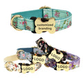 Luxury Polyester Dog Collar with Floral Print Adjustable for Puppies-Durable & Washable