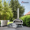 Ovendesign 13" Multi-Fuel Pizza Oven Hybrid 2-in-1 Wood-fired/Gas Portable Outdoor Use Fast-Heating Stainless