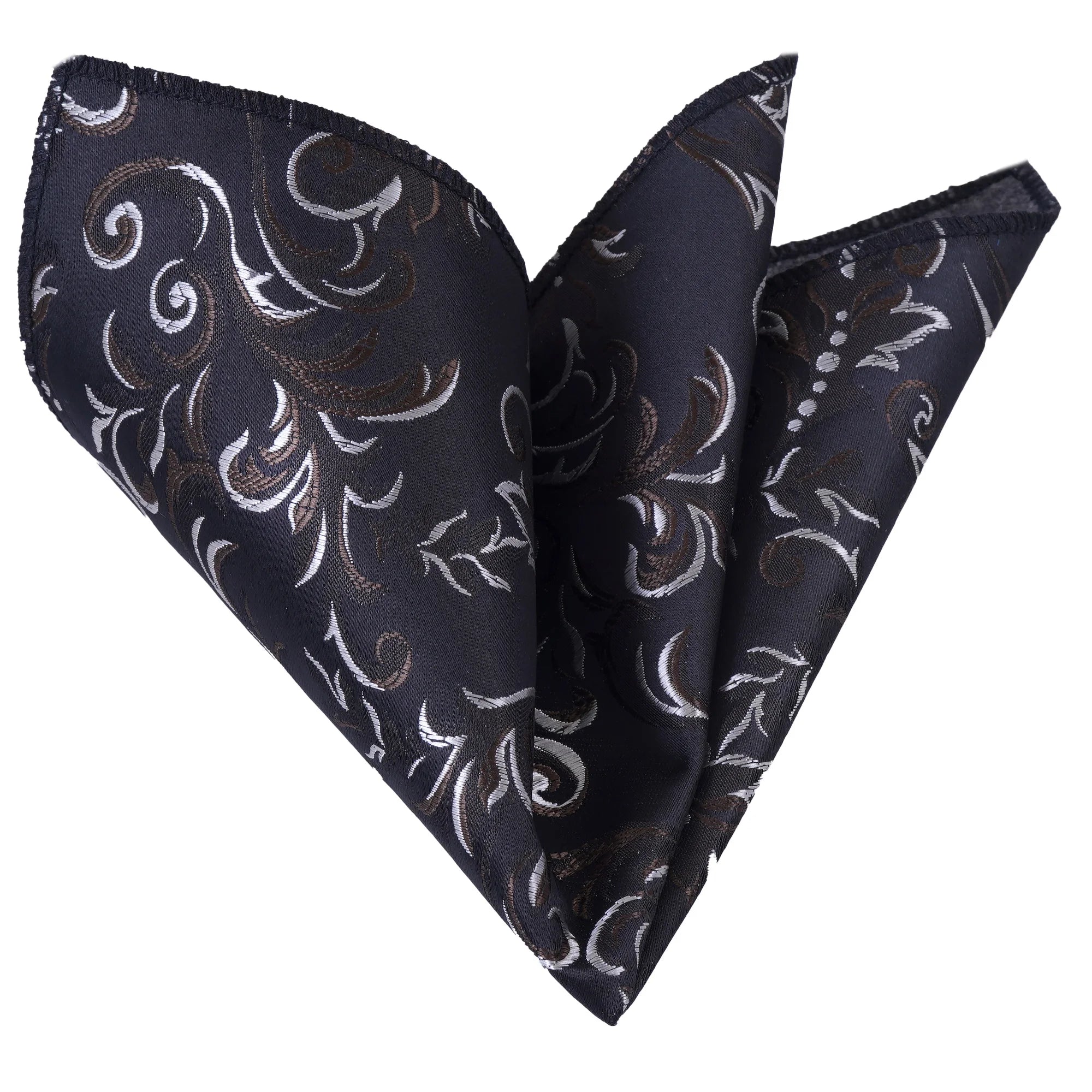 Black Brown Paisley Pocket Square CM4280