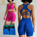 New Seamless Yoga Suit Yoga Scrunch Butt Shorts Two-piece Running Fast Drying Gym Fitness Sports Sets Women
