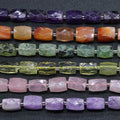 Natural Rectangle Square Tube Nugget Faceted Gemstone Stone Beads for Jewelry Making