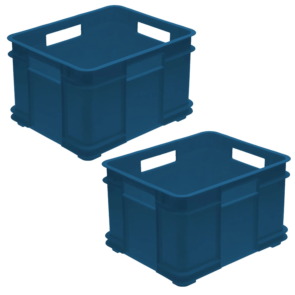 2x Eurobox XL Storage Box ECO Plastic (PP) 43 x 35 x 24 cm 28 l Blue