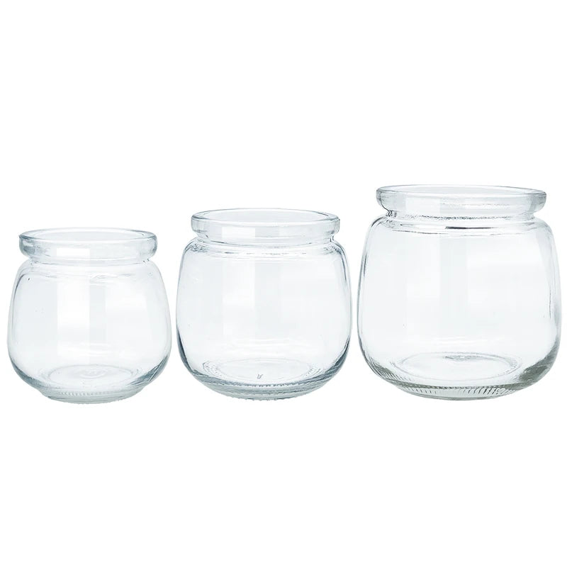 100ml  150ml 200ml Wide Mouth Pudding Bottle Candy Jar Glass Pudding Bottle with Cork Lid