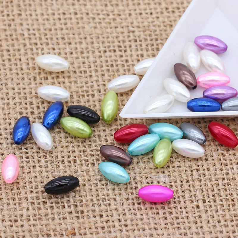 2025 CJ Plastic ABS Imitation Oval Pearls Loose Pearl Beads for Jewelry Bracelet Necklace Making  Accessories