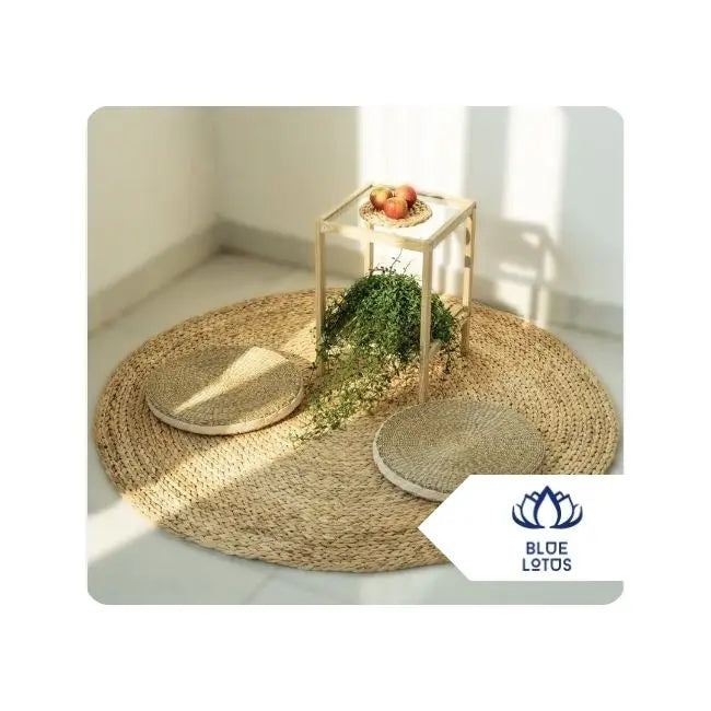Lovely and sustainable hyacinth carpet with round shape for eco-style home lovers From Blue Lotus Vietnam