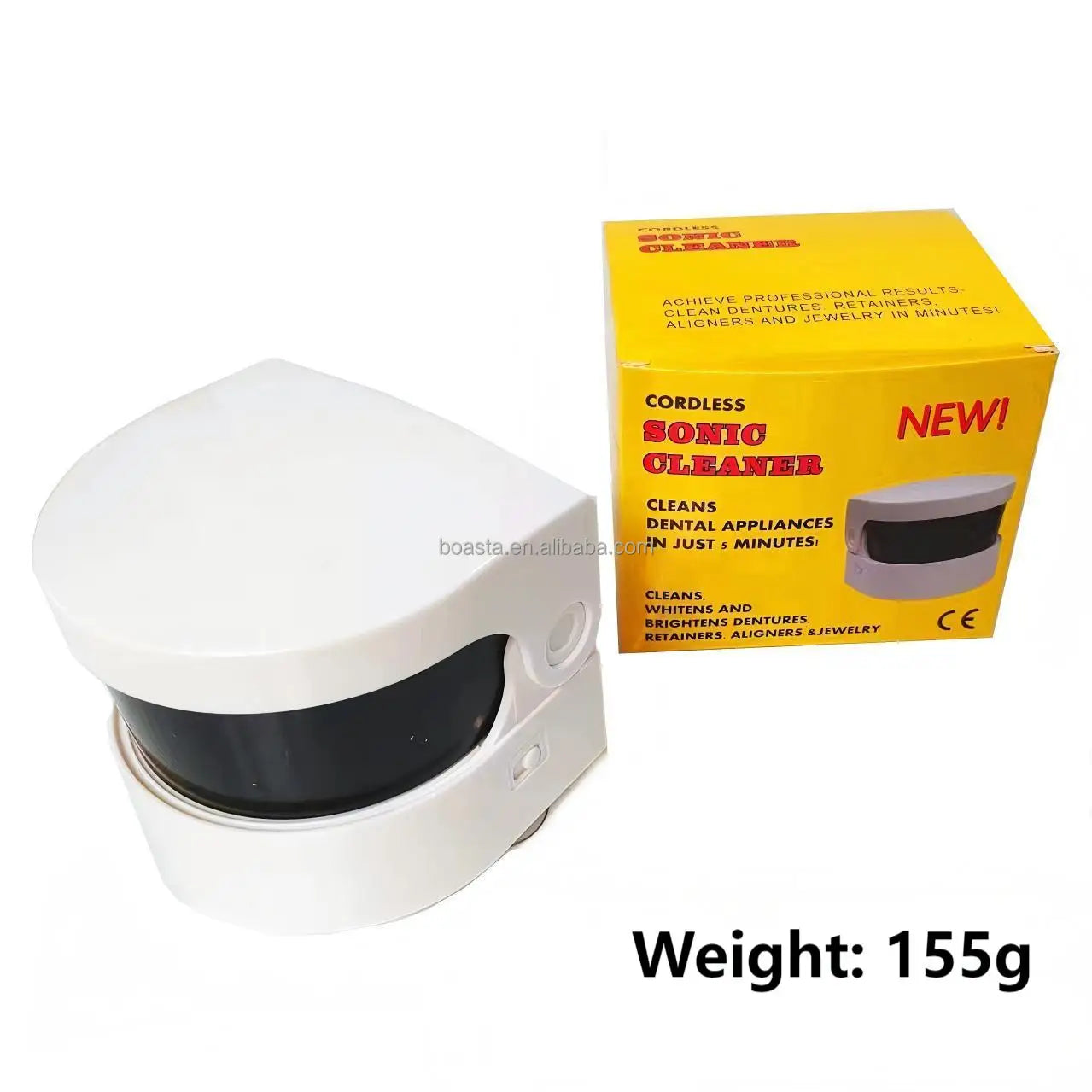 Boasta Mini Ultrasonic Jewelry Cleaner Cordless Sonic Cleaning Box for Gold Silver Rings Necklaces Tool Equipment