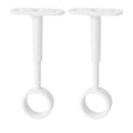 2 Central supports for wardrobe rail round type rails 19mm in white