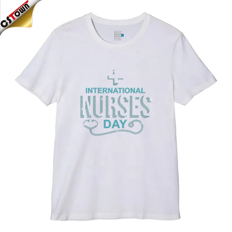 New Arrivals Nurse Iron on Rhinestone Transfer Rhinestone Design Transfer