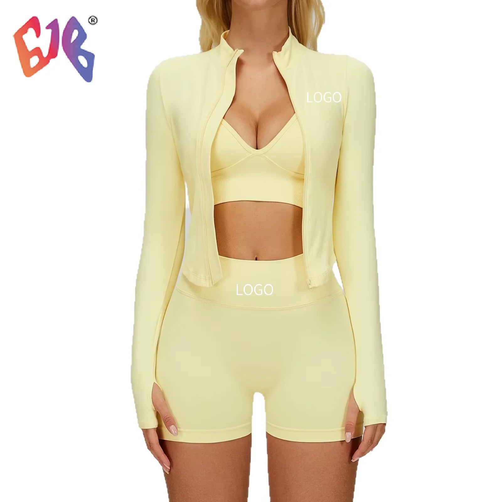 Seamless Tight Fit Yoga Set Waist Shaping Slimming Sports Outfit Three Piece Set School Hot Girl Xxx