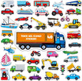 Custom Vehicle Jelly Stickers Transportation Tools Thick Window Door Clings Removable Reusable Gel Decals for Kids Toddlers