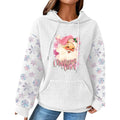2025 New Style Women's Cartoon Front Long-Sleeve Hoodies Waffle Fabric Breathable Design for European American Markets