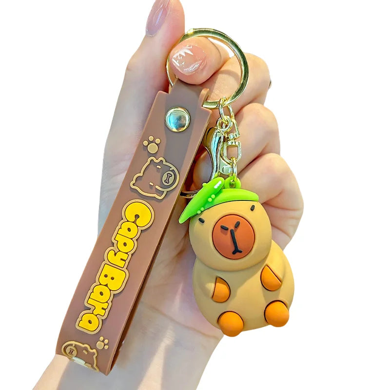 Wholesale Kapybara Cartoon Keychain Cute Water Boar Backpack Pendant Car Keychain Children's Claw Machine Small Gift