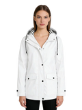 Plus Size Women's Winter Spring Long Logo Front Zipper Hooded Windbreaker Outdoor Mountaineering 5XL