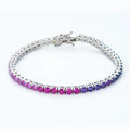 Custom 925 Sterling Silver Hip Hop Tennis Chain & Bracelet Multi-Color 3mm 4mm 5mm Green Lab Grown Spinel for Gifts