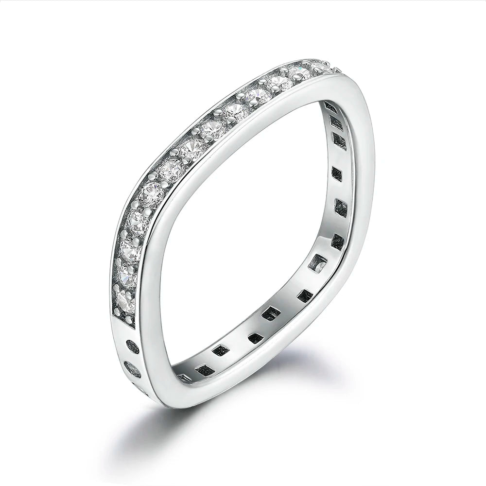 Silver Wholesale Enamel Fashion Jewelry Rings Micro Pave Sterling Sliver Rings S925 Wedding and Engagement Rings for Women