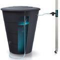210L Smooth Plastic Rainwater Barrel in Anthracite Color 75.3 (Length) x 75.3 (Width) x 86.5 (Height) cm + icanset7 Accessory