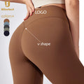 79% Polyamide 21% Spandex V-back Winter New Yoga Pants High Elastic Hip Lifting Tummy Control Workout Gym Leggings for Women