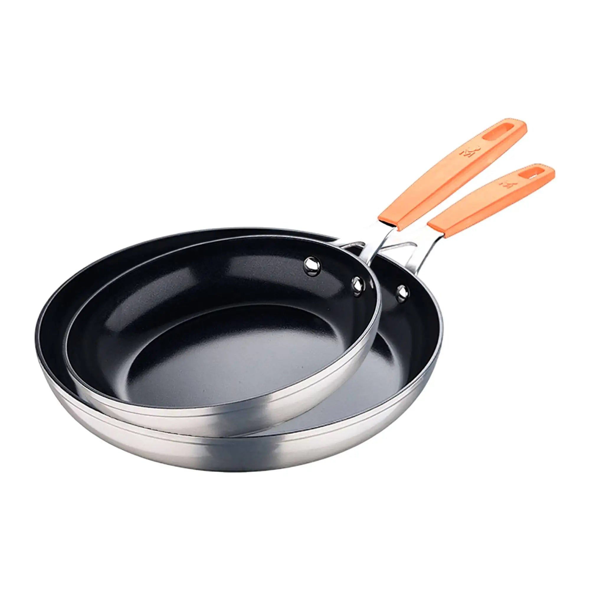 Set of 2 forged aluminum frying pans 1628cm for induction COMPACT San Ignacio