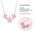 FDXZ-179 925 Sterling Silver Pink Diamond Peach Blossom Necklace Women Flower Zircons Original Design Delicate Party Jewelry