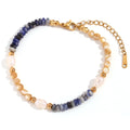 Personality Hand Decoration Stainless Steel Bohemian Pearl Chain Bracelets Handmade Beaded Natural Stone Bracelet for Women
