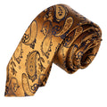 Exve Exclusive Golden and Navy Paisley Handmade Turkey Origin Necktie