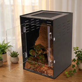 Wholesale Stackable Arboreal Cage Reptile Breeding Box With Front Opening Door for Crested Gecko Breeding Box Reptile Enclosure