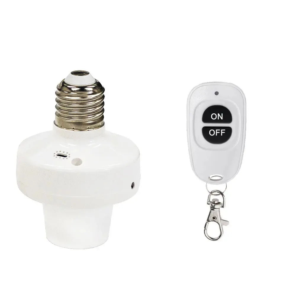 Wireless E27 Base Socket Lamp Holder Switch 433MHz 110V 220V 230V 240V Light Remote Controller500W for Bulb on OFF