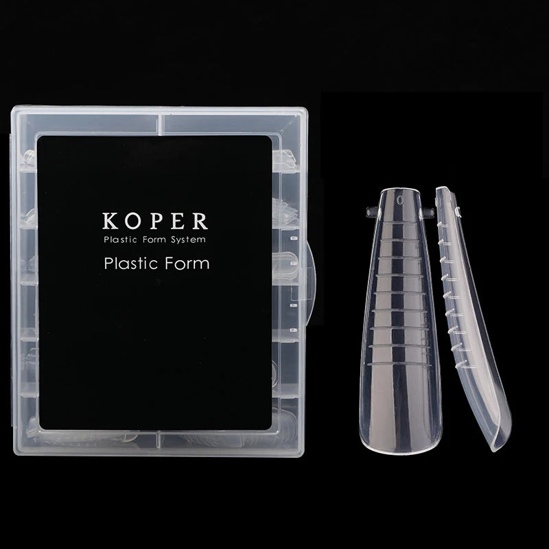 Nail Tips Extension Dual Nail System Forms Clear Acrylic Full Cover False Nail Dual Form with Scale