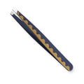 Professional Handmade Stainless Steel Slant Tweezers with Pointed Tip 4in Length Eyelash & Eyebrow Hair Remover No Gaps-Maqnsco