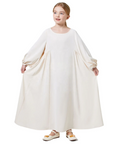 Mostest Popular Elegant New Style Kids Abaya Crepe Solid Color Simple Fashion Turkey Maxi Dress for Children C210