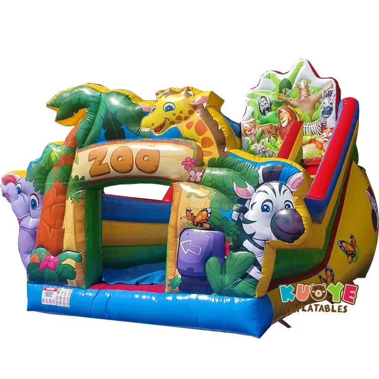 Jungle Theme Bouncer with Inflatable Slide