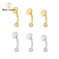 ASTM F136 Titanium Round Disc Vertical Labret Stud Eyebrow Piercing Curved Barbell Rook Earring Cartilage Ear Piercing Jewelry