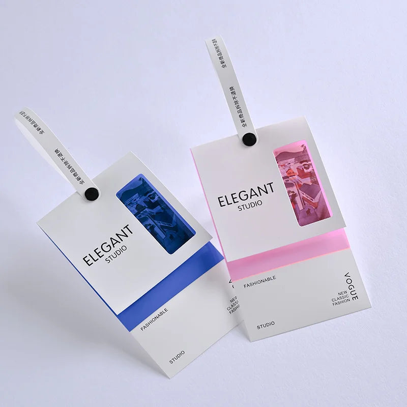 Colorful PVC Clothing Hanging Labels DIY Bags and Shoes Gift Labels Paper Sustainable Printing Labels