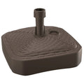 Square polyethylene umbrella base with braided design 39 x 39 x 13 cm in chocolate color