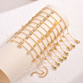 New Fashion 18K Gold Plated Stainless Steel Cubic Zirconia Heart Cross Cactus Star Butterfly Bracelet