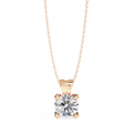 Stylish Everyday Wear Brilliant Cut Lab-Grown Diamond Pendant 14k Gold Plated Rose Gold IGI Certificate Statement Necklace