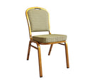 Beige Aluminum Stackable Banquet Chair for Dining Restaurant Gold Metal Banquet Chair Hotel Dining Customizable for Events