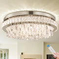Modern Crystal Chandeliers LED Flush Mount Ceiling Light Fixtures Living Room Chandelier for Dining Room Bedroom