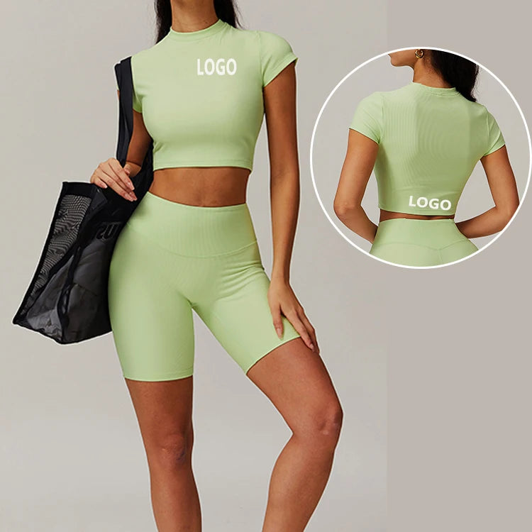 Quick-Drying Short-Sleeved Yoga Clothes Outdoor Casual Tops Training Fitness Clothes Running Sports Short-Sleeved