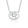 SMT001 Luxury 925 Sterling Silver Fashion Exquisite Moissanite Fine Jewelry Double C Moon Pendant Necklace for Women Gift