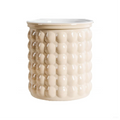 Textured White Plastic Planter- Ceramic Look Lightweight Durability
