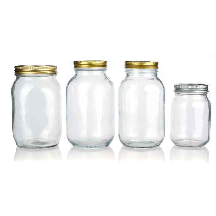 150ml-1000ml Round Mason Glass Jar With Aluminum Screw Cap