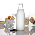 Free Sample Custom Logo 200ml 250ml 500ml 1000ml Beverage Juice Milk Glass Bottle With Metal Lids
