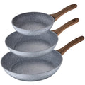 Set of 3 frying pans 22 24 and 26 Daimiel forged aluminum induction