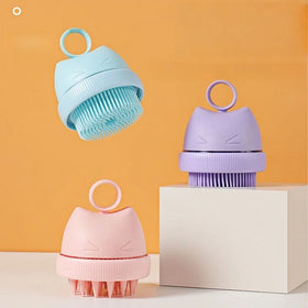 3 in 1 with Two Brush Head Washing Brush Pet Grooming Massage Shampoo Bath Brush with Soap and Shampoo Dispenser