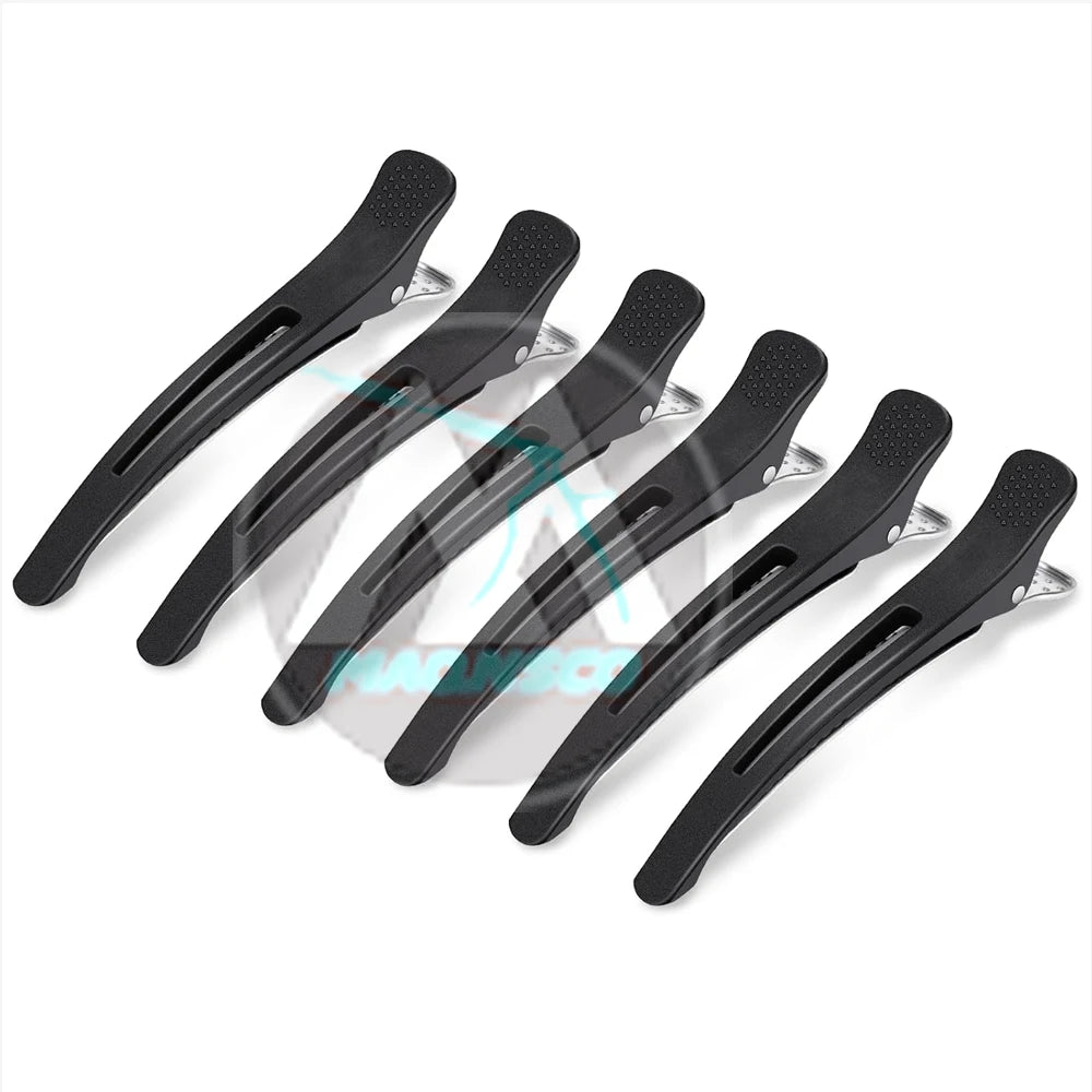 AIMIKE 6pcs Professional Silicone Hair Cutting Clips Non Slip No Trace Duck Billed Hair Styling Sectioning Hair Extension Tools