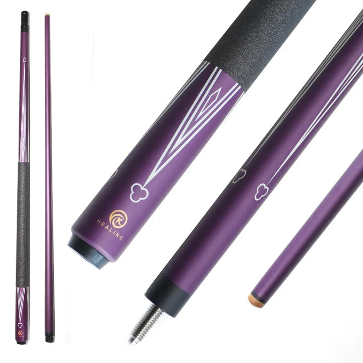 OK HEALING 1/2 Joint Professional Billiard Cue - 12.9mm Fiberglass Shaft Pool Stick for Snooker & English Pool