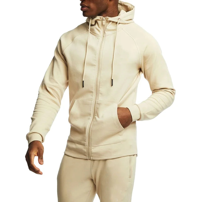 Brand New OEM Men's Training Jogging Sweatshirt Customized Boxy Fitness Sports Hoodie 100% Cotton Washed Full Zip High Street