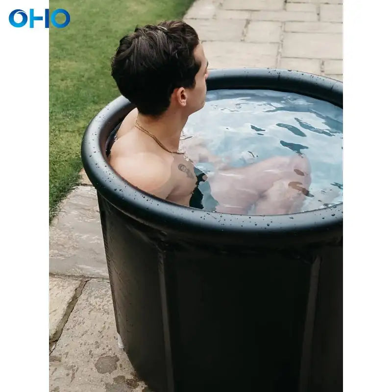OHO Ice Tub Cold Plunge Ice Barrel PVC Black White With Customized Size and logo