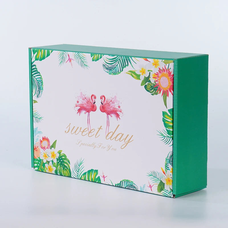 Recyclable Embossed Printed Folding Cosmetic Postal Mailer Shipping Corrugated Cardboard Boxes